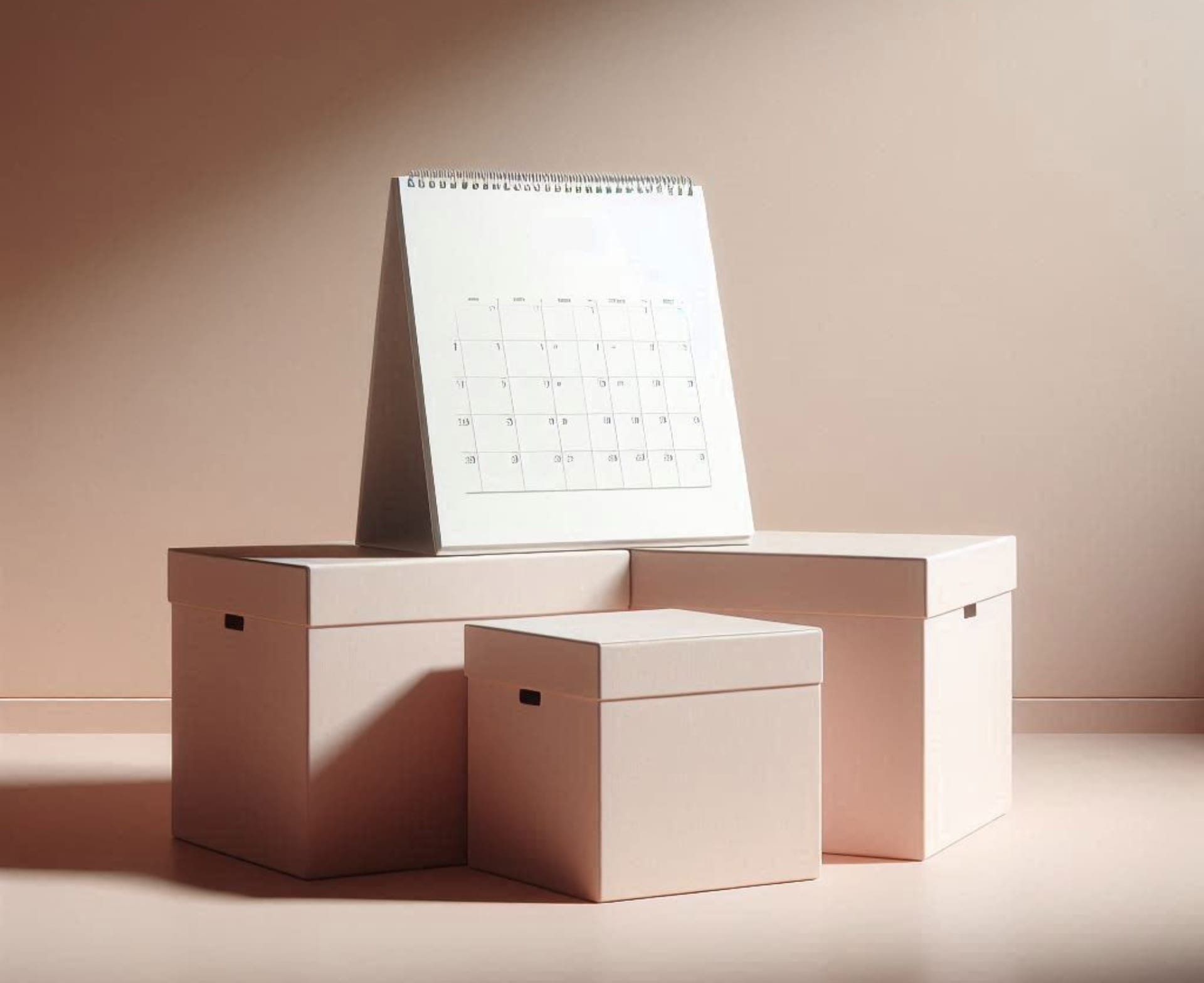 Des cartons et un calendrier 